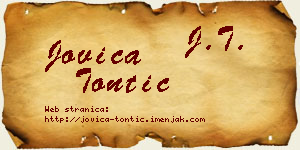 Jovica Tontić vizit kartica